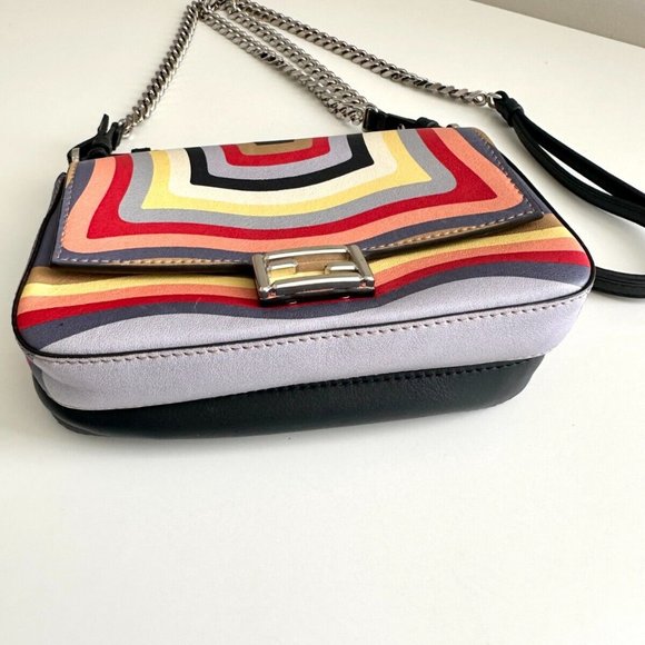 FENDI Leather Wave Shoulder Crossbody Bag in Rainbow Multicolor - Picture 3 of 11